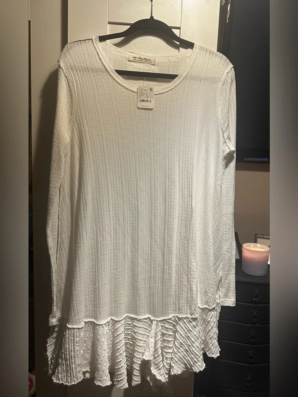 NWT FREE PEOPLE Tate Pointelle Tunic- Ivory Combo $78 MSRP